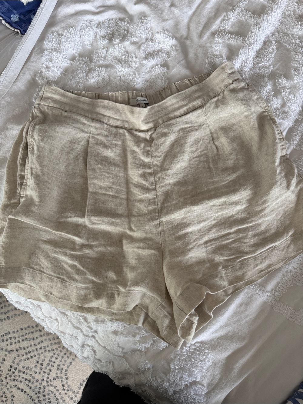 Madewell Beige Linen-Blend Bermuda Shorts
